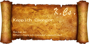 Keppich Csongor névjegykártya